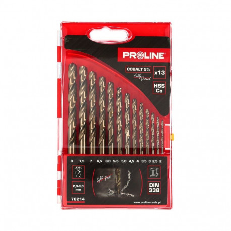 Wiertła do metalu hssco din338 lihvitud 13tk (2-8mm) proline