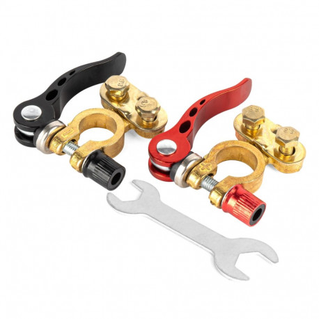 Klemy zaciski akumulatora messingist universaalsed koos paigaldusvõtmega amio-04059