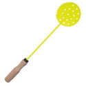 Ice Skimmer with wooden handle, yellow