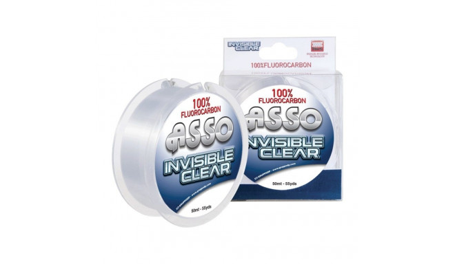 Fluorokarboninis žvejybos valas ASSO Invisible Clear 50m 0.13mm/1.3kg baltas