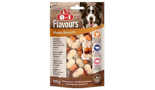 8in1 Flavours Meaty Biscuits 100g