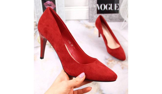 Sergio Leone W SK379K red suede high heels (36)