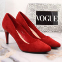 Sergio Leone W SK379K red suede high heels (38)