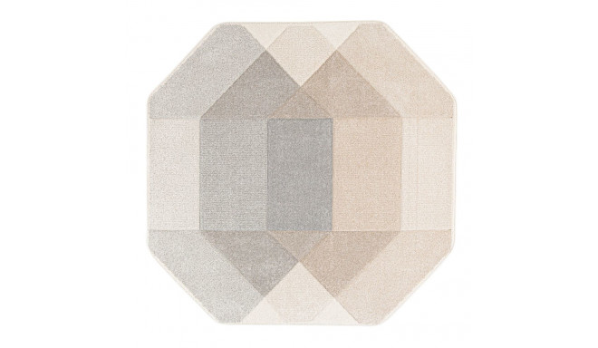 Carpet DIXIE CARVED-3, 200x200cm, grey/beige