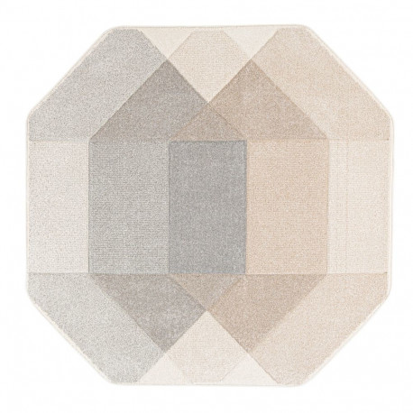 Carpet DIXIE CARVED-3, 120x120cm, grey/beige