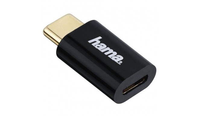 Hama 00178399 Adapter, micro USB to USB Type-C plug, Black