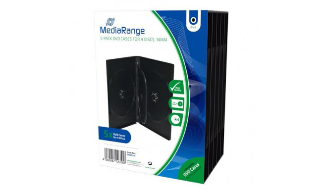 MediaRange BOX35-4 optical disc case DVD case 4 discs Black