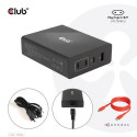 CLUB3D Travel Charger 132W GAN technology, Four port USB Type-A and -C, Power Delivery(PD) 3.0 Suppo