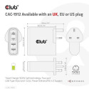 CLUB3D Travel Charger 100W GaN technology, Four port USB Type-A(2x) and -C(2x), Power Delivery(PD) 3