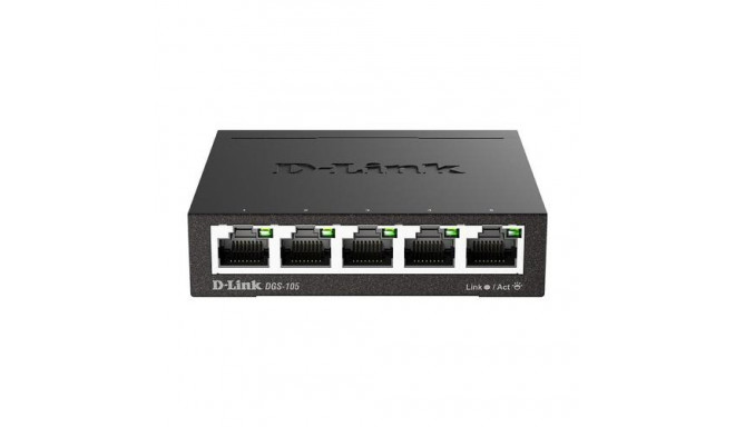 D-Link DGS-105 Unmanaged L2 Gigabit Ethernet (10/100/1000) Black