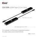 CLUB3D USB4™ Gen3x2 Type-C, 6-in-1 Hub with HDMI™ 8K60Hz or 4K120Hz, 2xUSB Type-A(10G), Ethernet RJ4