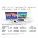 CLUB3D MST hub USB3.2 Gen2 Type-C(DP Alt-Mode) to DisplayPort + HDMI 4K60Hz M/F