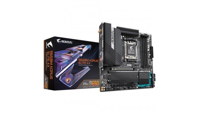 GIGABYTE B650M AORUS ELITE AX Motherboard - Supports AMD AM5 CPUs, 12+2+1 Digital VRM, up to 8000MHz