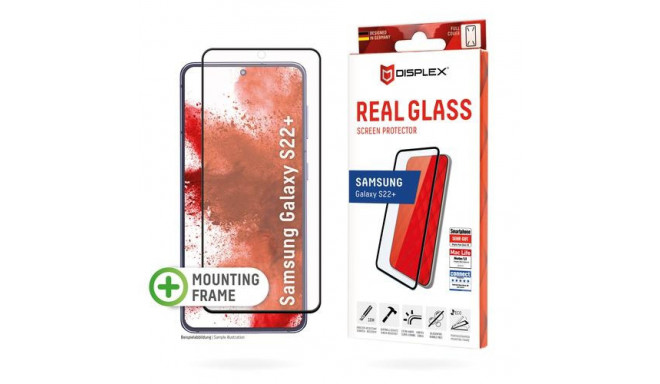 Displex Full Cover Screen Protector (10H) for Samsung Galaxy S22+, Eco Mounting Frame, full screen c