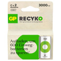 1x2 GP ReCyko NiMH Accus C Baby 3000mAH, ready to use