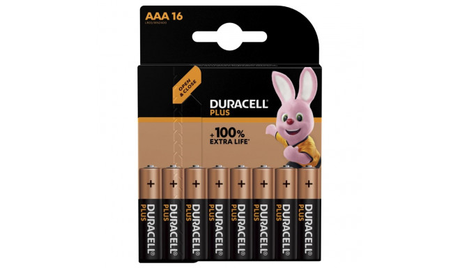 1x16 Duracell Plus Micro MN2400 AAA LR03 1,5V patarei