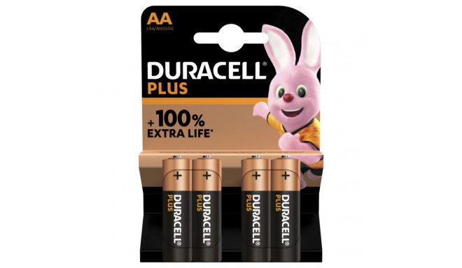 1x4 Duracell Plus Mignon MN1500 AA LR6 1,5V patarei