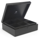 Bredemeijer Tea Bag Box with 6 Compartments, black 184006