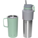 Asobu Twin Pack Bottle with Mug Mint, 0.9 L + 0.6 L