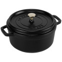 Staub Round Cocotte, 24cm cast iron, black