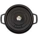 Staub Round Cocotte, 24cm cast iron, black