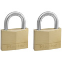 Master Lock Padlock Brass 2 Pack   150EURT