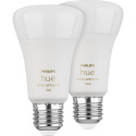 Philips Hue LED Lamp E27 2-Pack Set 1100lm White Ambiance