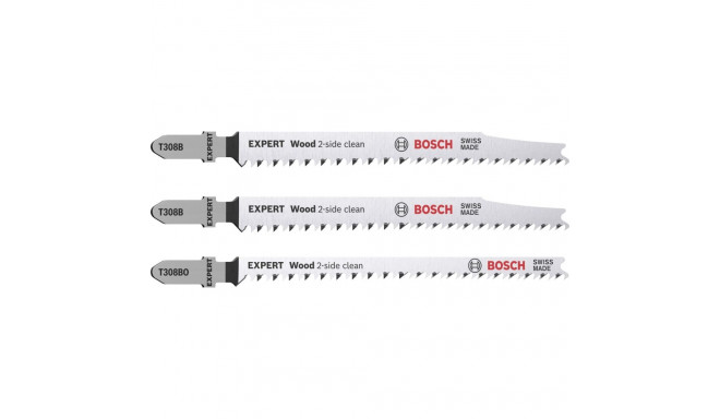 Bosch EXPERT jigsaw blades 3pcs Set Wood 2-side clean