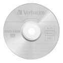 1x25 Verbatim DVD+RW 4,7GB 4x Speed, matt silver