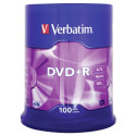 1x100 Verbatim DVD+R 4,7GB 16x Speed, matt silver