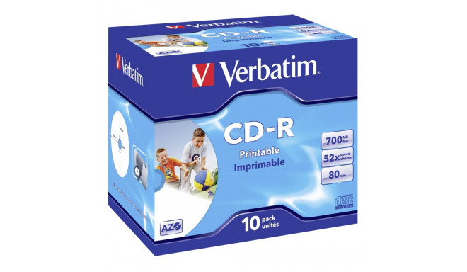 1x10 Verbatim Data Life Plus JC CD-R 80 / 700MB, 52x, printable