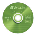 1x5 Verbatim DVD-R 4,7GB Colour 16x Speed, Slim Case