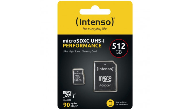 Intenso microSDXC          512GB Class 10 UHS-I U1 Performance