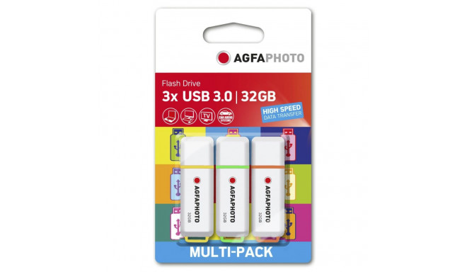 AgfaPhoto USB 3.0           32GB Color Mix MP3