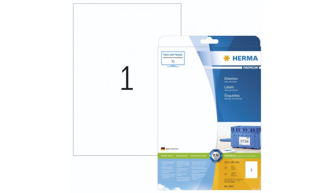 Herma Labels          210X297 25 Sheets DIN A4 25 pcs. 5065