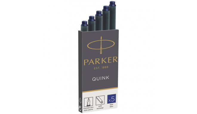 1x5 Parker ink cartridge Quink blue