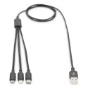 DIGITUS Cable 3-in-1 Cable USB-A to Lightning/MicroUSB/USB-C