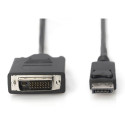 DIGITUS DisplayPort Adaptercable DP - DVI (24+1) St/St 1m black