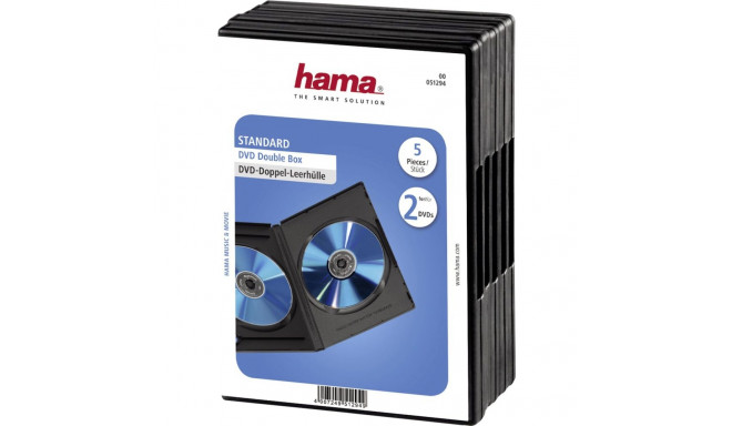 1x5 Hama DVD-Double Jewel Case black                      51294