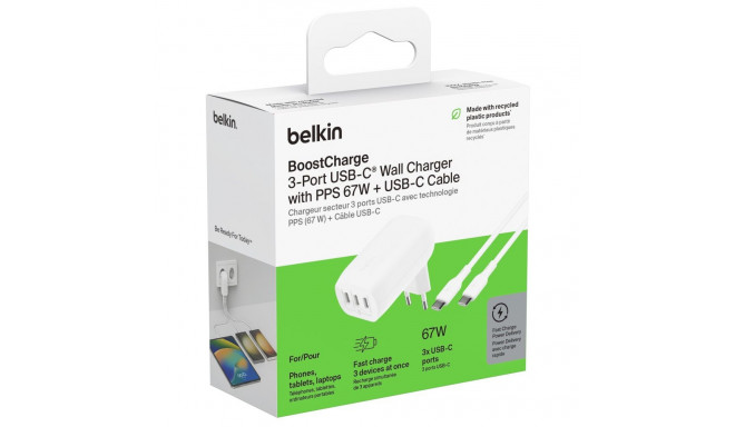 Belkin BOOST Charge USB-C 67W 3xUSB-C + Cable WCC002vf2MWH-B6