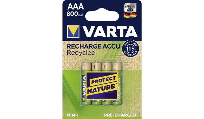 10x4 Varta RECHARGE ACCU Recycled 800 mAH AAA Micro NiMH