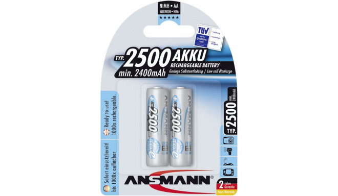 1x2 Ansmann maxE NiMH rech.bat. 2500 Mignon AA 2400 mAh