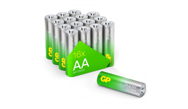 1x16 GP Super Alkaline 1,5V AA Mignon LR06 (Patareid) Rel.03015AETA-S16