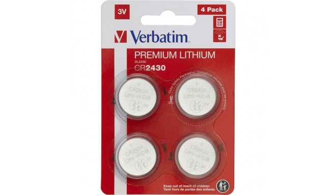 1x4 Verbatim CR 2430 Lithium battery 49534