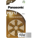 10x1 Panasonic PR 312 Hearing Aid Batteries Zinc Air 6 pcs.