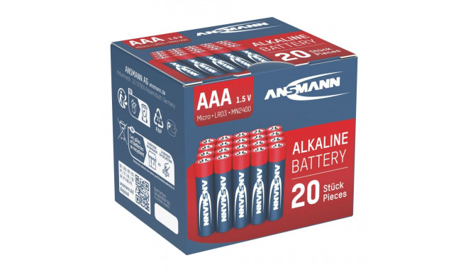 1x20 Ansmann Alkaline Micro AAA LR 03 red-line Box