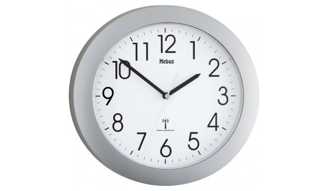 Mebus 52451 wireless wall clock silver