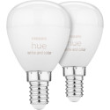 Philips Hue White and Color Ambience Luster älylamppu, E14, P45, 470 lm, 2200-6500 K, 2 kpl