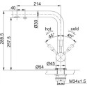 Kitchen faucet for filtered water Franke Atlas Clear Water 160.0705.404, stainless steel