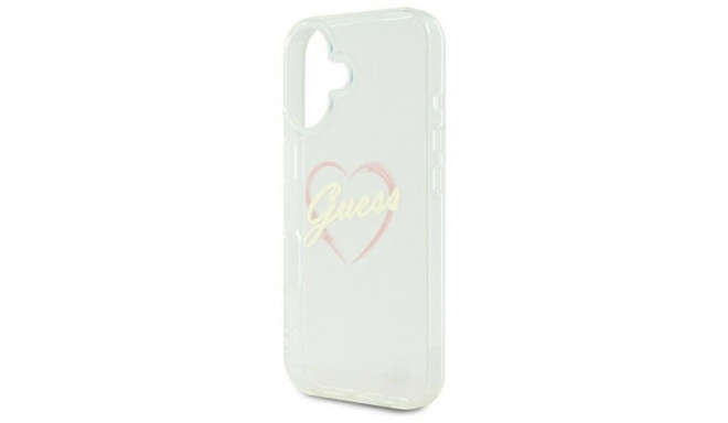Guess GUHCP16MHCHGSPT iPhone 16 plus 6.7" läbipaistev kõvakaaneline IML Heart